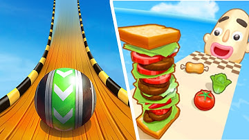 Sky Rolling Ball 3D Vs Sandwich Runner All Levels NEW UPDATE Gameplay Android, iOS #106