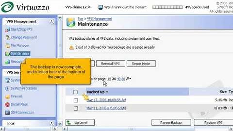 Virtuozzo Linux - How to backup and restore your VPS