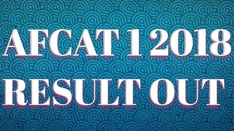 Afcat 1 2018 Result Out