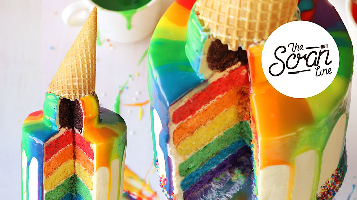 RAINBOW CAKE WITH MELTING RAINBOW ICE CREAM - The Scran Line