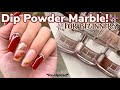 The best diy dip powder marble french tip marble design  doubledipnails dipping powder tutorial