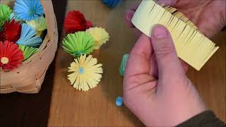 Papierblume Aus Zwei Papierstreifen Falten Rollen