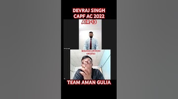 DEVRAJ SINGH AIR-13 | CAPF AC 2022 RESULT #capfac #capfac2024