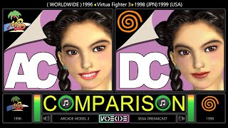 Dual Longplay of Virtua Fighter 3 (Arcade vs Dreamcast) comparison @vcdecide