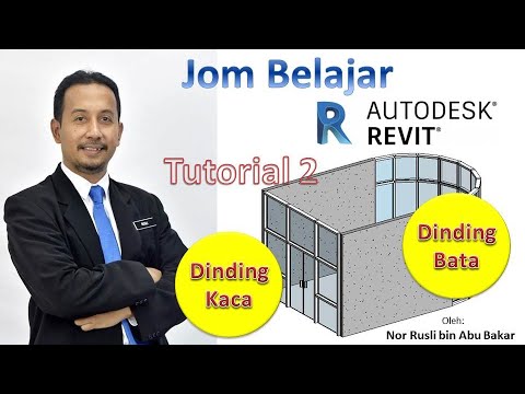 Revit Architecture - Dinding Bata & Dinding Kaca - Tutorial 2 - Brick Wall & Curtain Wall