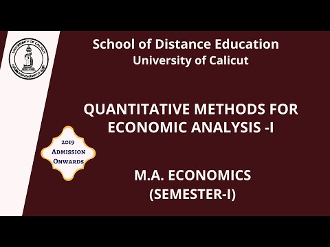 QUANTITATIVE METHODS FOR ECONOMIC ANALYSIS - 1