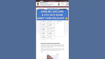 🚨ASRB NET,ARS,SMS & STO 2025 EXAM ADMIT CARD RELEASED 📢कैसे डाउनलोड करें #asrbnet #2025