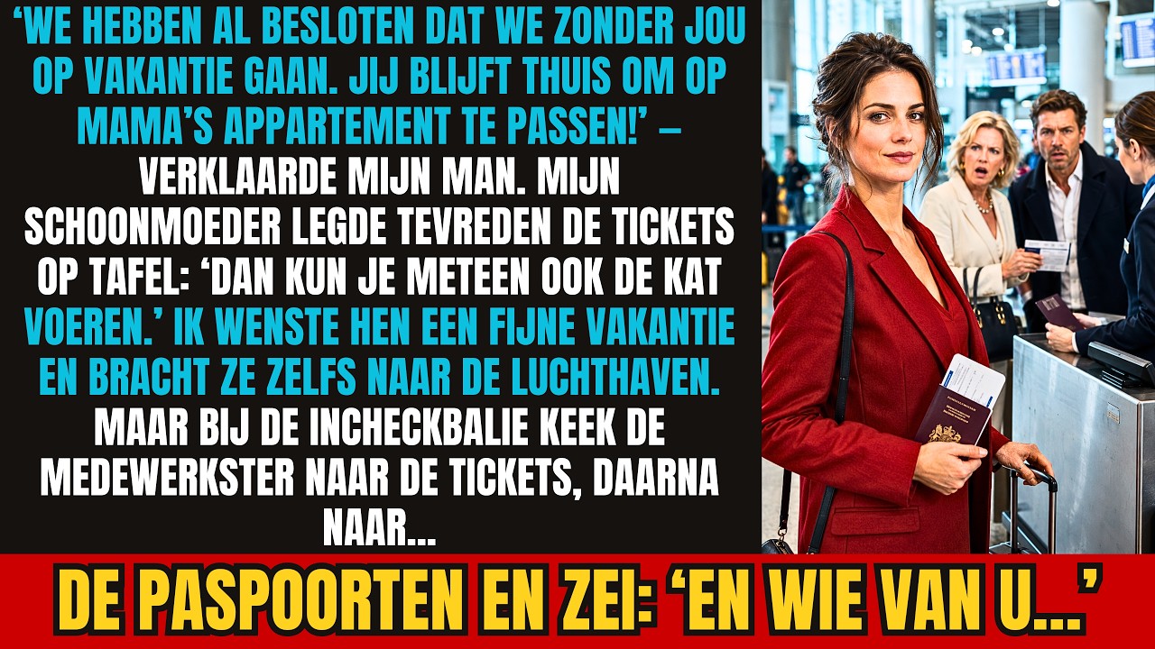 Mijn man en zijn moeder hadden in alle stilte besloten dat ik thuis zou blijven om op haar appartement en haar kat te passen, terwijl zij samen op vakantie gingen. "Jij zit toch de hele dag...