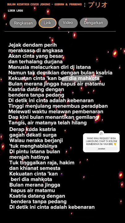 Lirik Lagu Bulan & Ksatria Cover Jokowi - Gibran & Prabowo 🎶 #lyrics #supermanisdead #bulanksatria