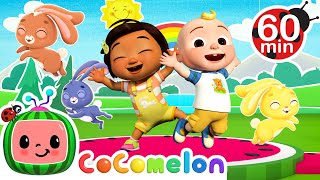 Hop Little Bunnies Song with Nina and JJ | Cocomelon Nursery Rhymes for Kids