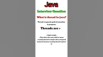 What is thread in java || Java Interview Questions || Fresher #shorts #short