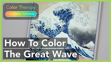 Coloring Tutorial: How to Color The Great Wave Recreation with Color Therapy App