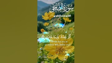 تلاوة خاشعة عطرة مباركة جميلة عذبة للشيخ سعد الغامدي سورة الضحى