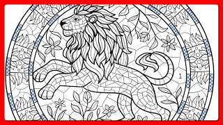 Color by Number Lion Mosaic Art Happy Color by Number app #coloringbook screenshot 1