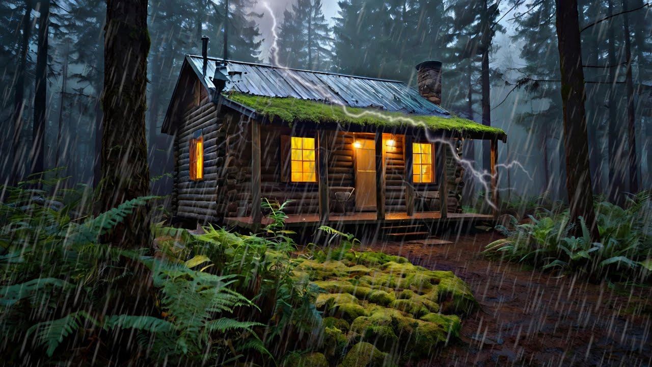 Escape to a Rainy Cabin in the Woods – 4K Ambience and Rain Sound for ...