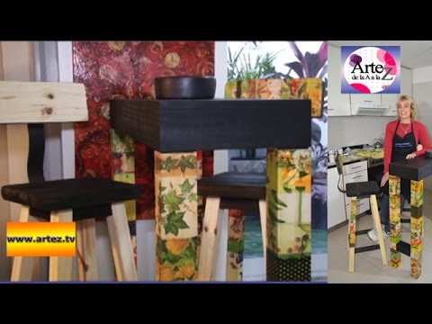 Cómo decorar tu desayunador con técnica de decoupage youtube Decoracion de barras desayunadoras