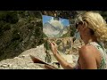 Plein air painting in a marble cave