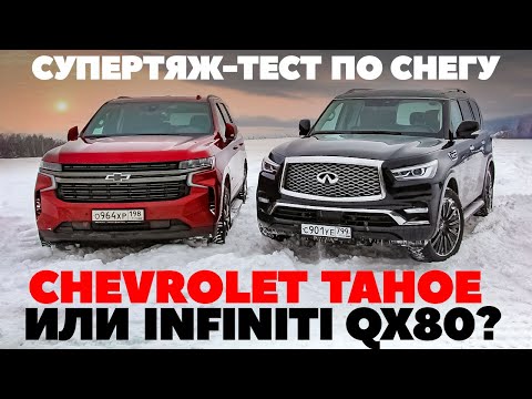 Chevrolet Tahoe против Infiniti-QX80. Рамные внедорожники зажгли по-взрослому. Тест обзор 2022.