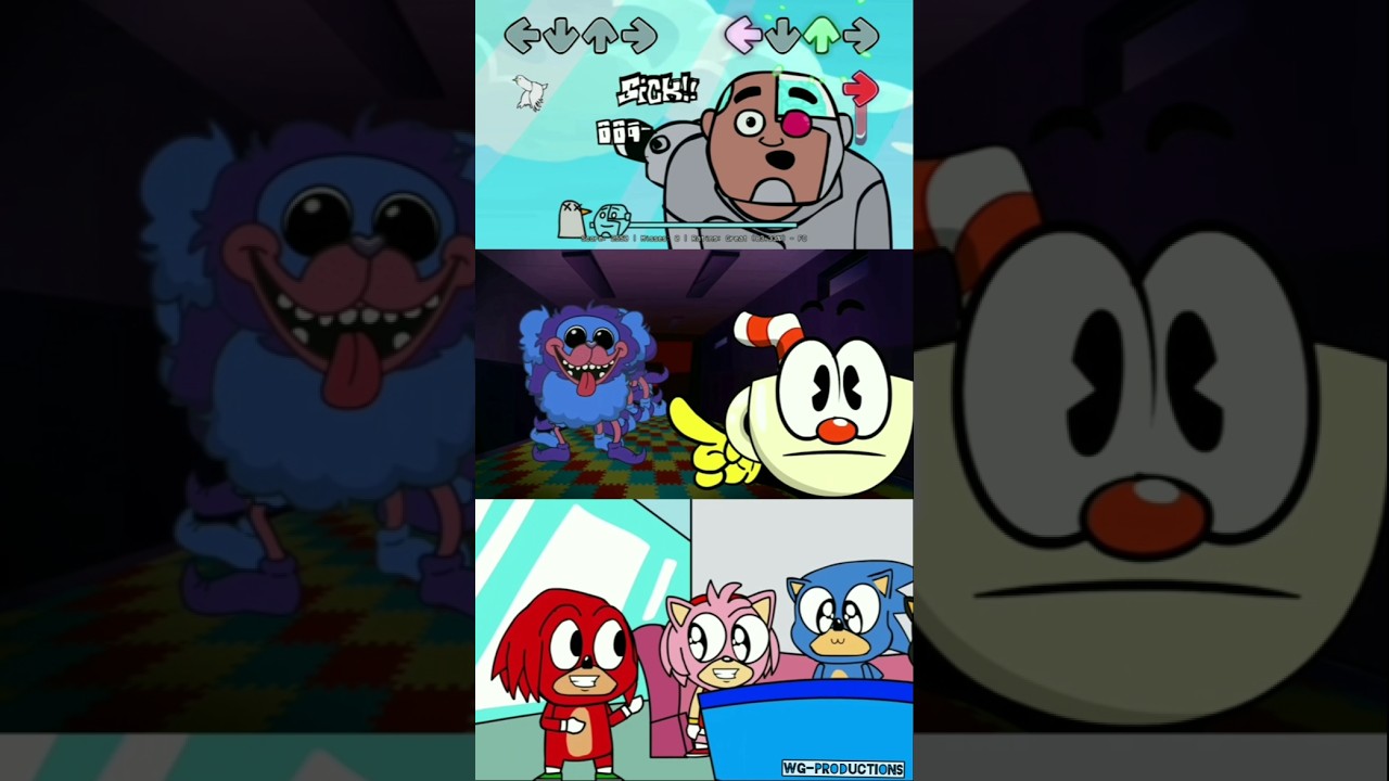 (FNF)GUYS LOOK A BIRDIE-CUPHEAD/BABY SONIC AND CYBORG