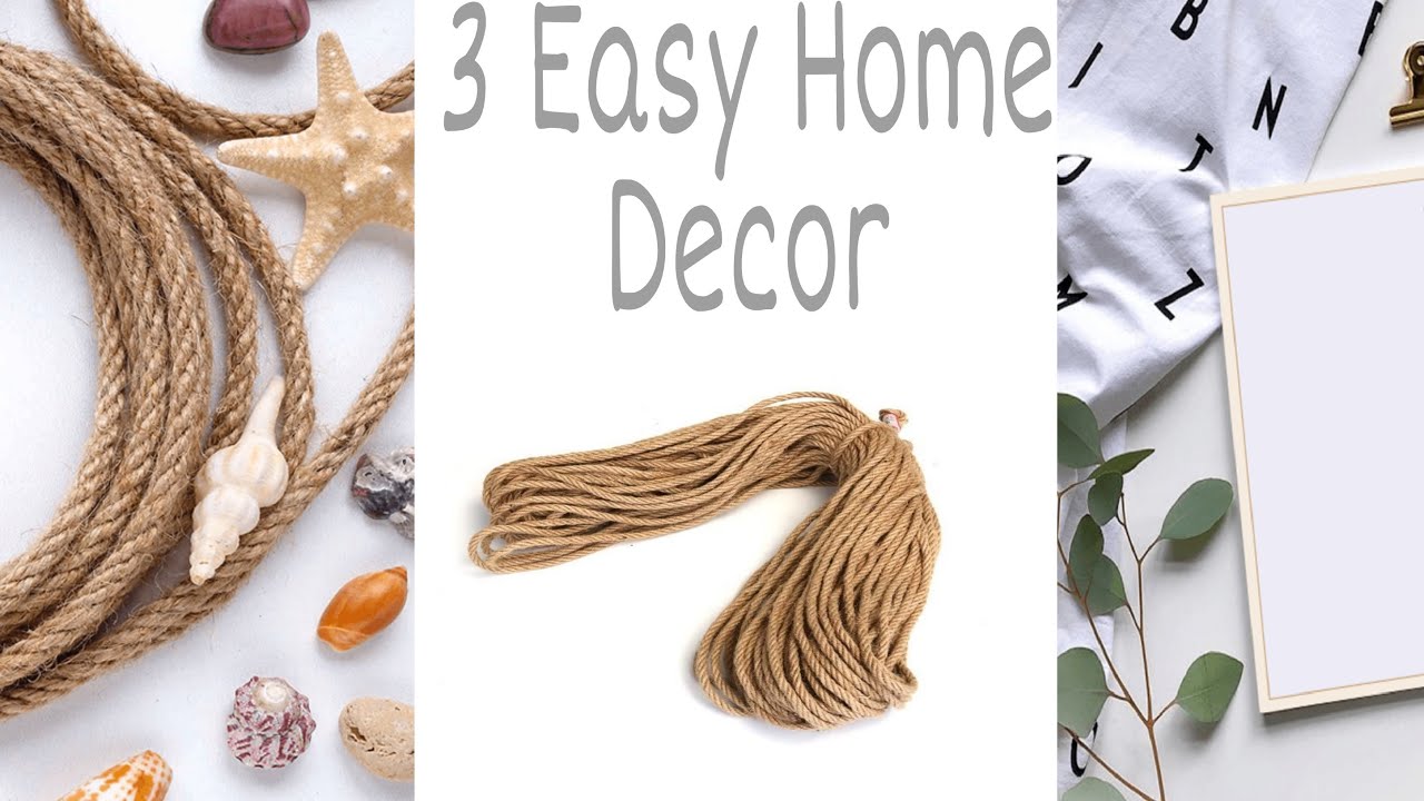 3 JUTE CRAFT IDEAS..! DIY ROOM DECOR...QUICK AND EASY HOME decorating