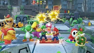 Super Mario Party Partner Party #117 Domino Ruins Treasure Hunt Mario & Luigi vs Shy Guy & Monty