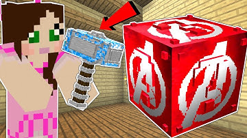 Minecraft: THE AVENGERS LUCKY BLOCK!!! (SUPERHERO WEAPONS & ARMOR!) Mod Showcase