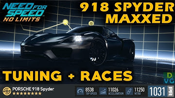 NFS No Limits | Porsche 918 Spyder - MAXXED | Tuning + Races