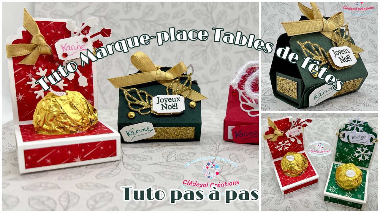 {tuto scrapbooking} Deux Marques-places pour nos tables de fêtes