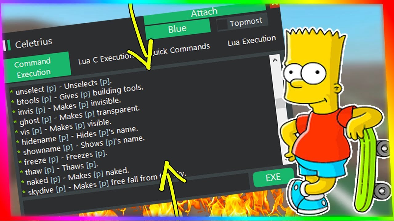 Op Roblox Exploit Celetrius Lua C Lua And Commands Youtube - name is roblox commands