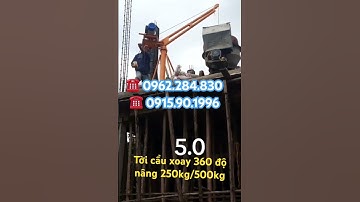 Khung cẩu xoay 360 độ 500kg kết hợp máy tời điện tốc nhanh cẩu vật liệu xây dựng.Tời cẩu xoay 360