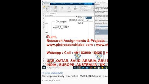 Simscape multibody - Kinematics - Matlab - Solidworks - Kinetic analysis SimMultibody systems