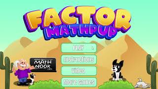 Factor MathPup Factoring Math Game Overview
