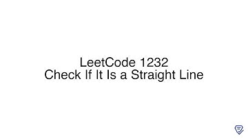 LeetCode 1232: Check If It Is a Straight Line
