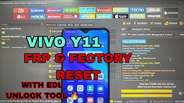 Vivo Y11 (PD1930F)(PD1930CF)factory reset + fro bypass Unlock Tool 