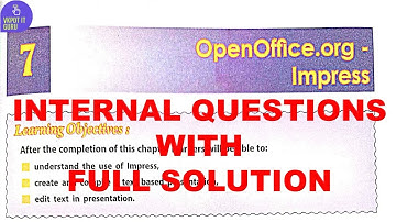 OPEN OFFICE .ORG - IMPRESS | DAV CLASS 5 COMPUTER CHAPTER 7 | INTERNAL QUESTIONS | NOTES #dav