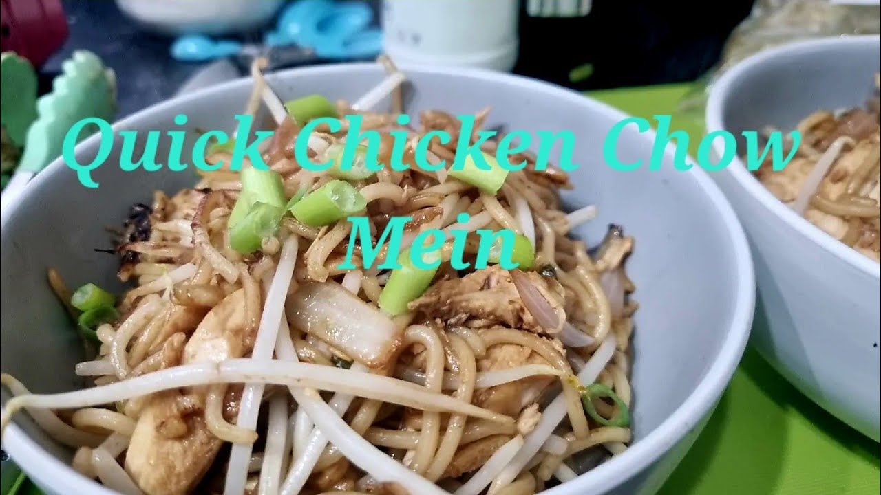 Quick Chicken Chow Mein. Using chicken from our zero minute chicken #