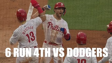Trea Turner Hits a Grand Slam as Phillies Score 6 Runs in 4th vs Dodgers!!