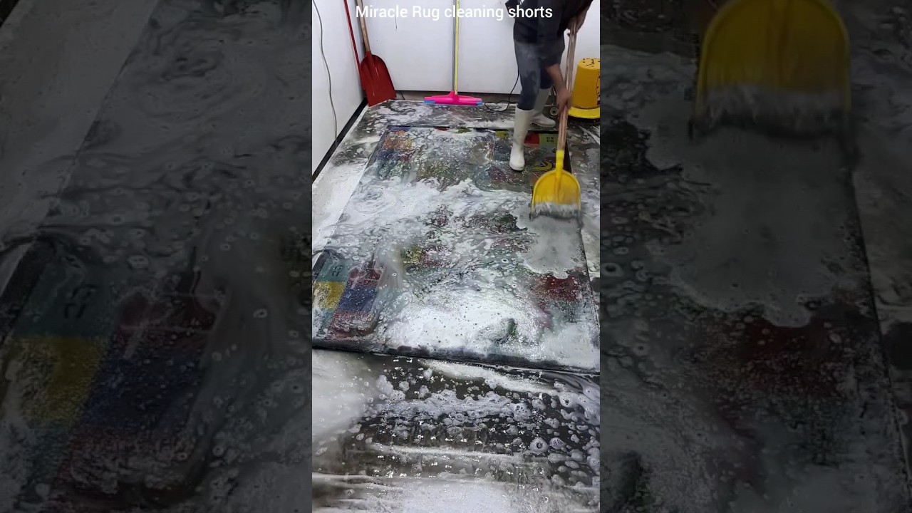 Washing a very dirty carpet and beautiful ASMR