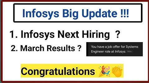 Infosys  Big Update !!| Congratulations |  March Result Declare ? | Job Offer at Infosys | Interview