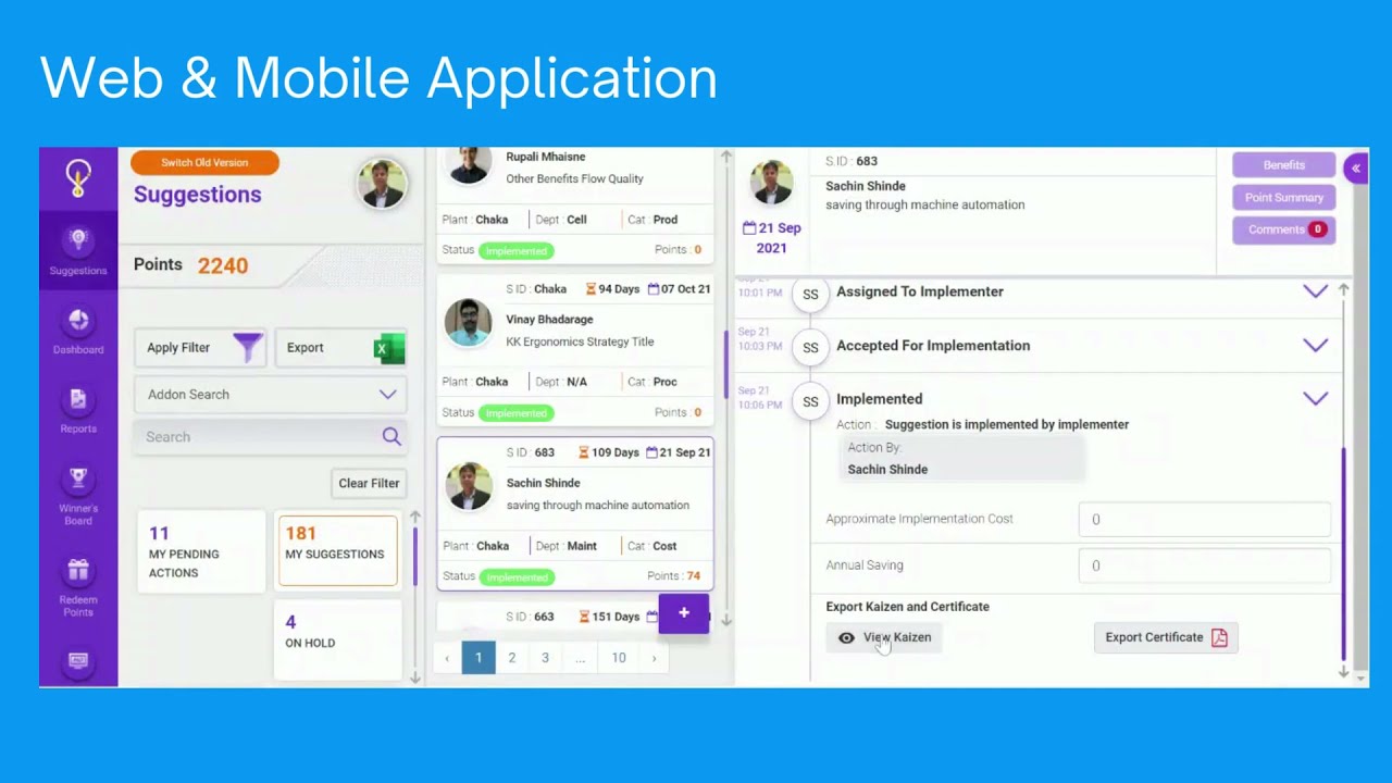Kaizen Software Platform YouTube