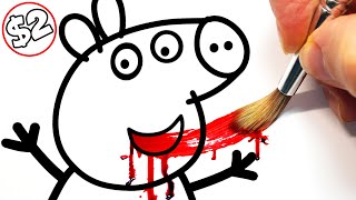 HORROR Artist vs $2 PEPPA PIG Colouring Book ✍️ screenshot 4