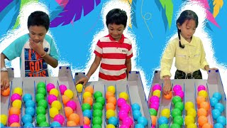 Puzzle sort ball game challenge with 3 player who is the best
