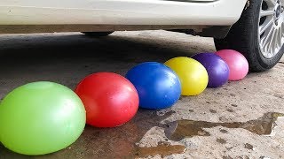 Crushing Crunchy \& Soft Things by Car! EXPERIMENT: WATER BALLOONS VS CAR