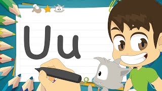 حرف (U) | تعليم كتابة حرف (U) باللغة الإنجليزية للاطفال - تعلم الحروف الإنجليزية مع زكريا