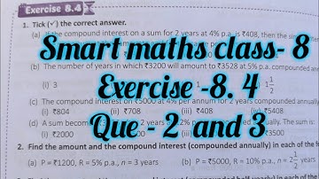smart maths chapter 8 exercise 8.4| schand maths solutions class 8 ch-8 ex 8.4| comparing quantity