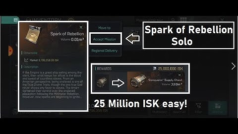 [[EVE ECHOES]] Spark of Rebellion storyline mission - In under 60 minutes - 25 Mil ISK - (outdated)