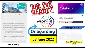 Wipro Onboarding on 8 June | Mobile no. issue, WILP Elite | Survey Mail #wipro #onboarding #techmore
