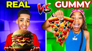 Real vs Gummy Food Challenge!