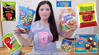 TEACHER TRIES HER STUDENTS FAVORITE SNACKS | TAKIS. FLAMING HOT FUNYUNS. CANDY BLAST COOKIES. & MORE