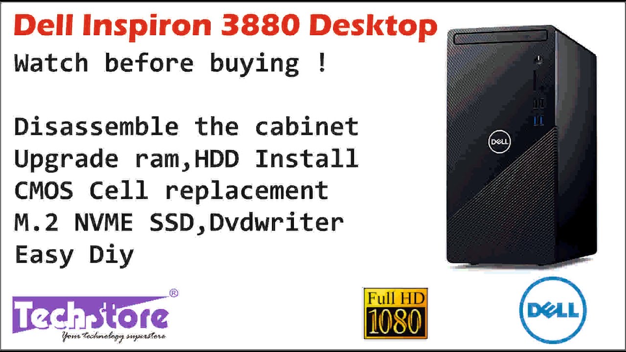 Desktop Dell Inspiron 3880 2021 How to open the upgrade ram m